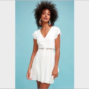 NWT! Lulus White Crochet Lace Dress XL